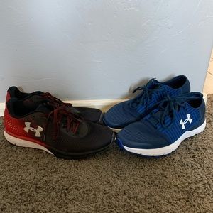 2 pair Men’s Under Armour athletic shoes size 10.5